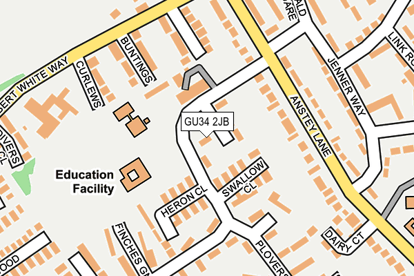 GU34 2JB map - OS OpenMap – Local (Ordnance Survey)