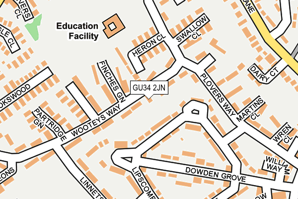 GU34 2JN map - OS OpenMap – Local (Ordnance Survey)