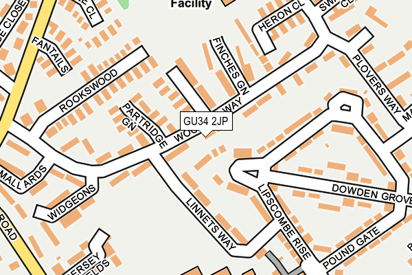 GU34 2JP map - OS OpenMap – Local (Ordnance Survey)