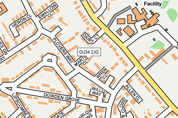 GU34 2JQ map - OS OpenMap – Local (Ordnance Survey)