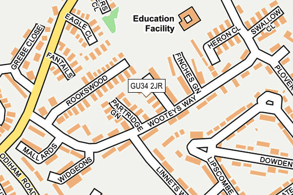 GU34 2JR map - OS OpenMap – Local (Ordnance Survey)