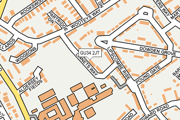 GU34 2JT map - OS OpenMap – Local (Ordnance Survey)