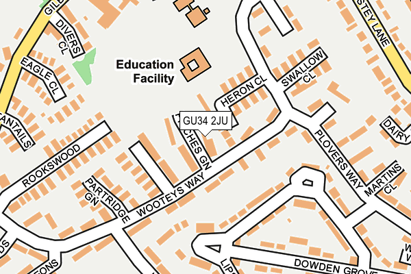 GU34 2JU map - OS OpenMap – Local (Ordnance Survey)