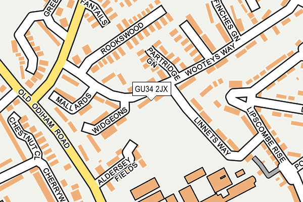 GU34 2JX map - OS OpenMap – Local (Ordnance Survey)