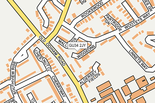GU34 2JY map - OS OpenMap – Local (Ordnance Survey)
