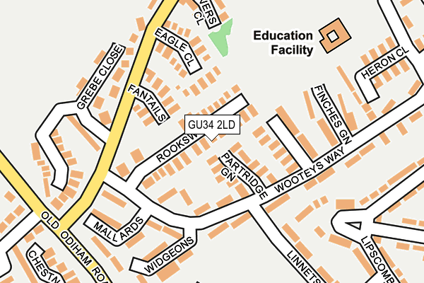 GU34 2LD map - OS OpenMap – Local (Ordnance Survey)