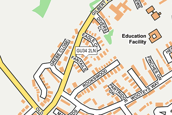GU34 2LN map - OS OpenMap – Local (Ordnance Survey)