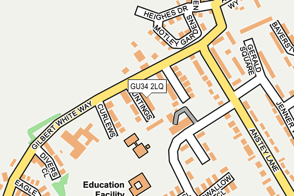 GU34 2LQ map - OS OpenMap – Local (Ordnance Survey)