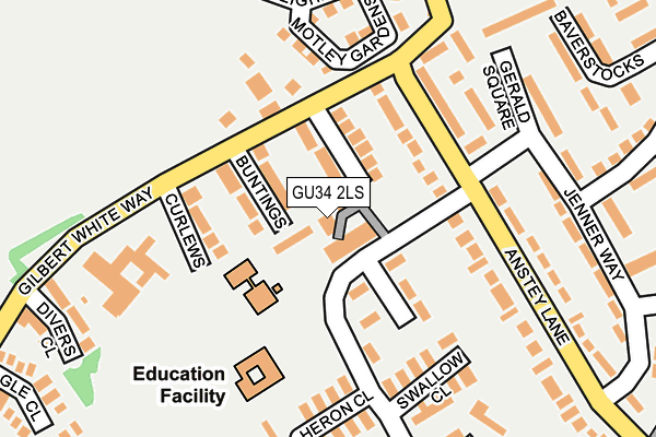 GU34 2LS map - OS OpenMap – Local (Ordnance Survey)