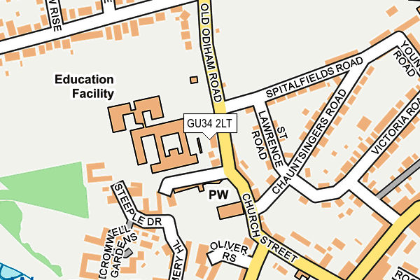 GU34 2LT map - OS OpenMap – Local (Ordnance Survey)