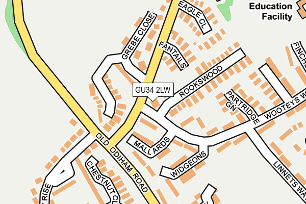 GU34 2LW map - OS OpenMap – Local (Ordnance Survey)