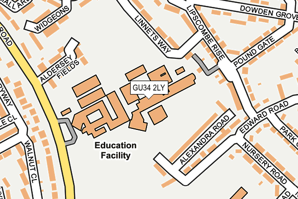 GU34 2LY map - OS OpenMap – Local (Ordnance Survey)