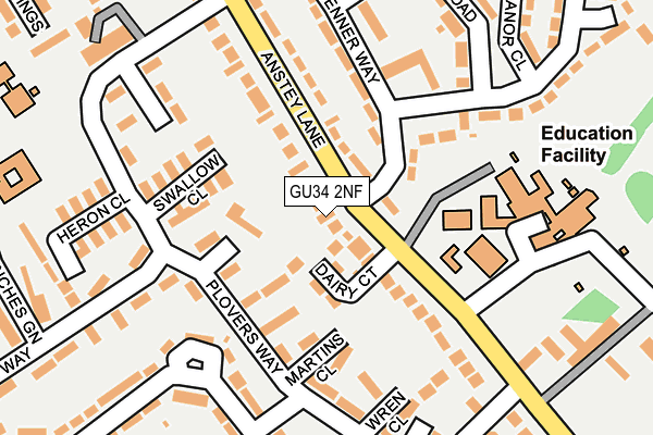 GU34 2NF map - OS OpenMap – Local (Ordnance Survey)