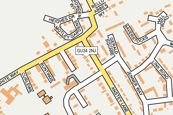 GU34 2NJ map - OS OpenMap – Local (Ordnance Survey)