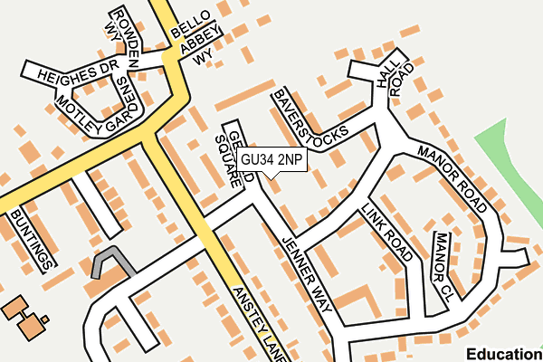 GU34 2NP map - OS OpenMap – Local (Ordnance Survey)