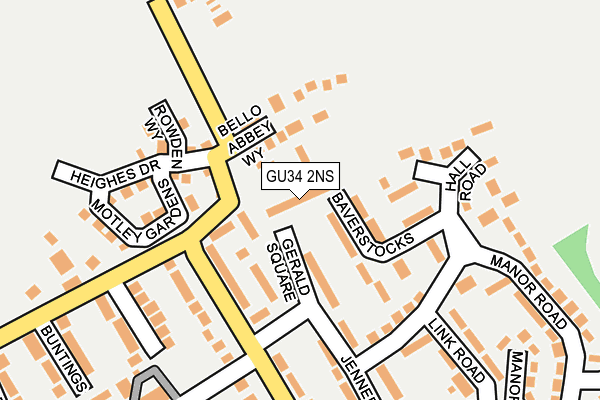 GU34 2NS map - OS OpenMap – Local (Ordnance Survey)