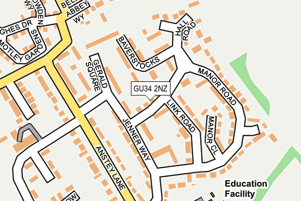 GU34 2NZ map - OS OpenMap – Local (Ordnance Survey)