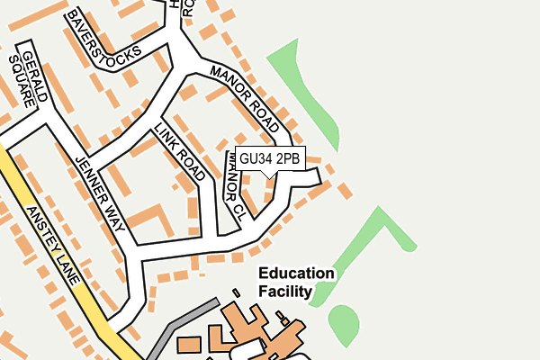 GU34 2PB map - OS OpenMap – Local (Ordnance Survey)