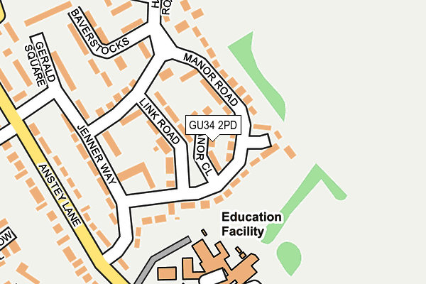 GU34 2PD map - OS OpenMap – Local (Ordnance Survey)