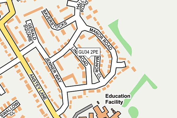 GU34 2PE map - OS OpenMap – Local (Ordnance Survey)