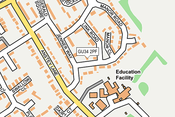 GU34 2PF map - OS OpenMap – Local (Ordnance Survey)