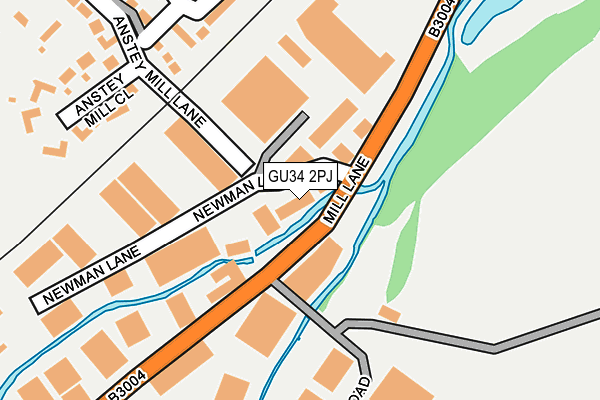 GU34 2PJ map - OS OpenMap – Local (Ordnance Survey)