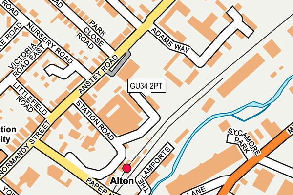 GU34 2PT map - OS OpenMap – Local (Ordnance Survey)