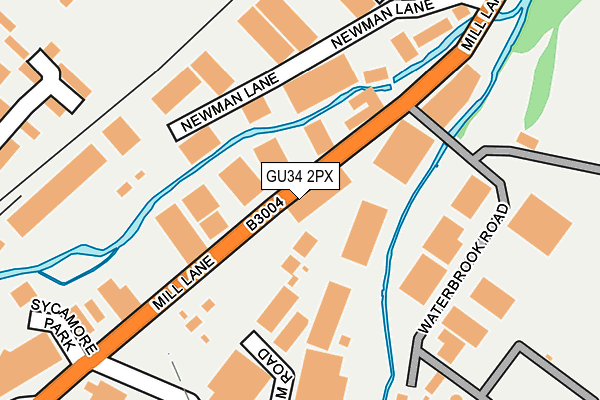 GU34 2PX map - OS OpenMap – Local (Ordnance Survey)