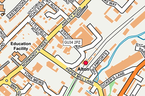 GU34 2PZ map - OS OpenMap – Local (Ordnance Survey)