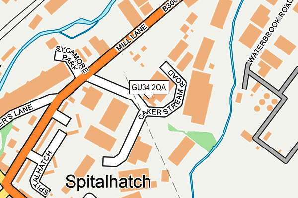 GU34 2QA map - OS OpenMap – Local (Ordnance Survey)