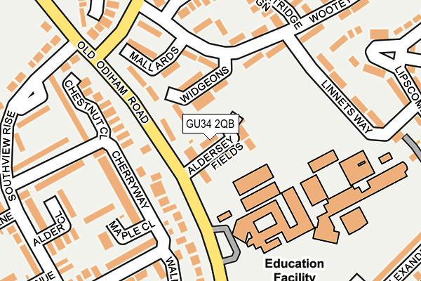 GU34 2QB map - OS OpenMap – Local (Ordnance Survey)