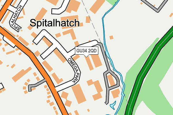 GU34 2QD map - OS OpenMap – Local (Ordnance Survey)