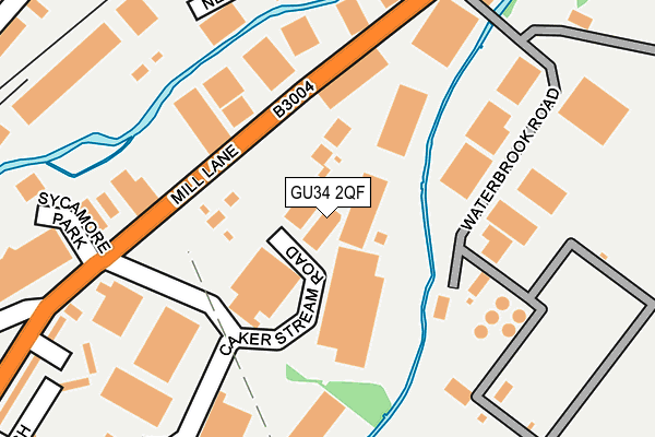 GU34 2QF map - OS OpenMap – Local (Ordnance Survey)