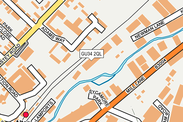 GU34 2QL map - OS OpenMap – Local (Ordnance Survey)