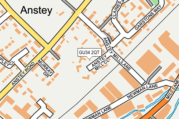 GU34 2QT map - OS OpenMap – Local (Ordnance Survey)