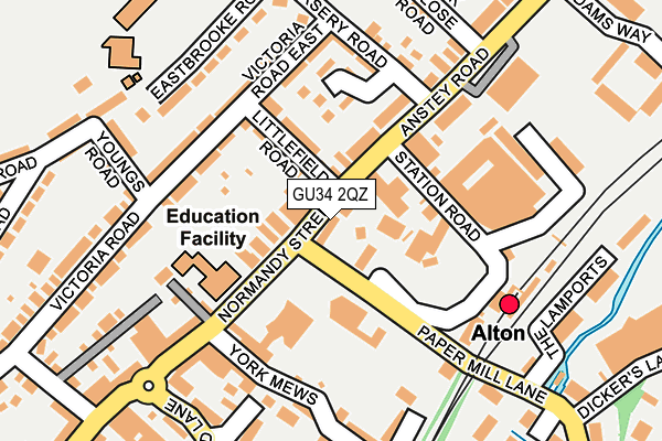 GU34 2QZ map - OS OpenMap – Local (Ordnance Survey)