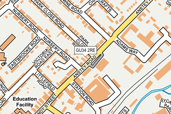 GU34 2RE map - OS OpenMap – Local (Ordnance Survey)