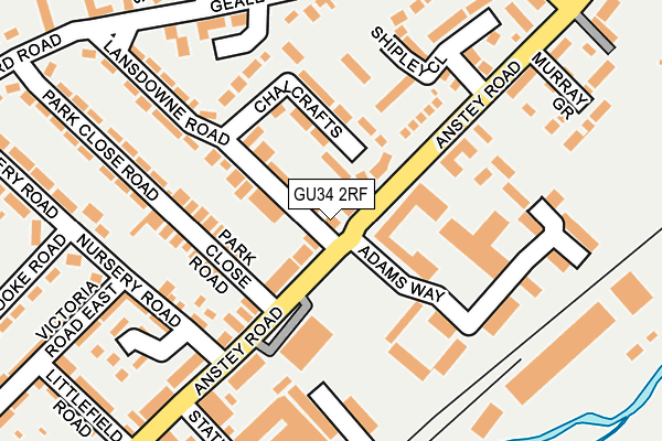 GU34 2RF map - OS OpenMap – Local (Ordnance Survey)