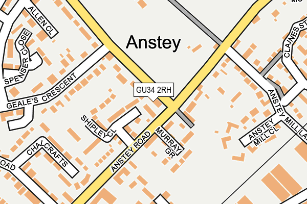 GU34 2RH map - OS OpenMap – Local (Ordnance Survey)