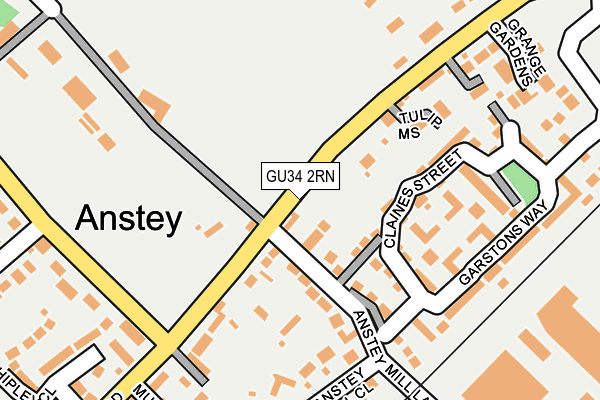 GU34 2RN map - OS OpenMap – Local (Ordnance Survey)