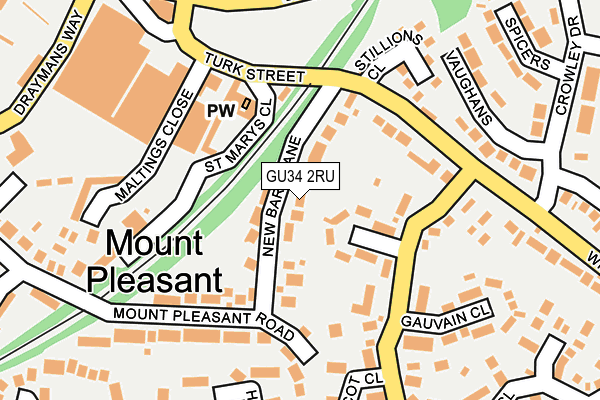 GU34 2RU map - OS OpenMap – Local (Ordnance Survey)