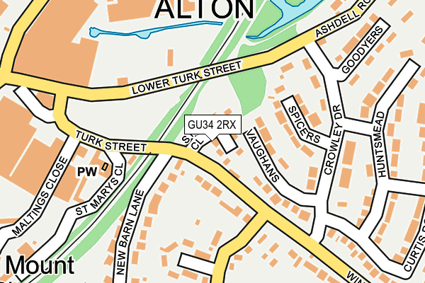 GU34 2RX map - OS OpenMap – Local (Ordnance Survey)