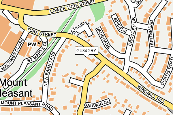 GU34 2RY map - OS OpenMap – Local (Ordnance Survey)