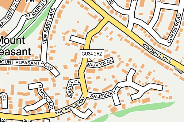 GU34 2RZ map - OS OpenMap – Local (Ordnance Survey)