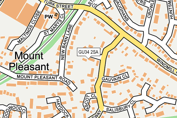 GU34 2SA map - OS OpenMap – Local (Ordnance Survey)