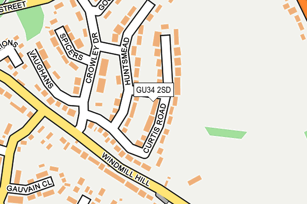 GU34 2SD map - OS OpenMap – Local (Ordnance Survey)