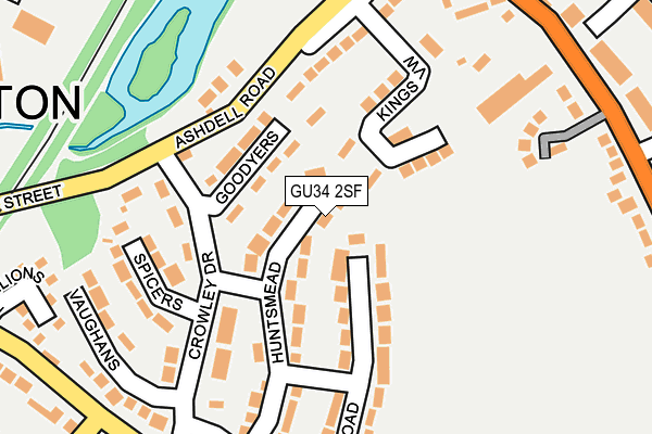 GU34 2SF map - OS OpenMap – Local (Ordnance Survey)