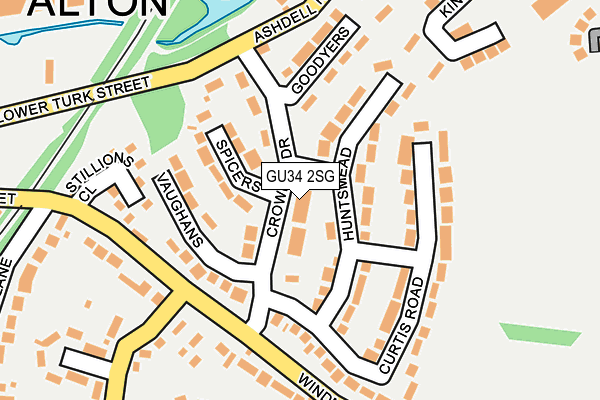 GU34 2SG map - OS OpenMap – Local (Ordnance Survey)