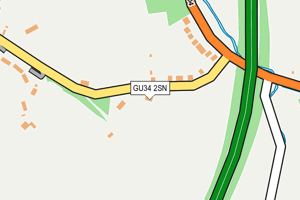 GU34 2SN map - OS OpenMap – Local (Ordnance Survey)