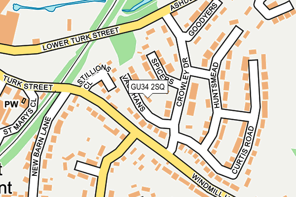 GU34 2SQ map - OS OpenMap – Local (Ordnance Survey)
